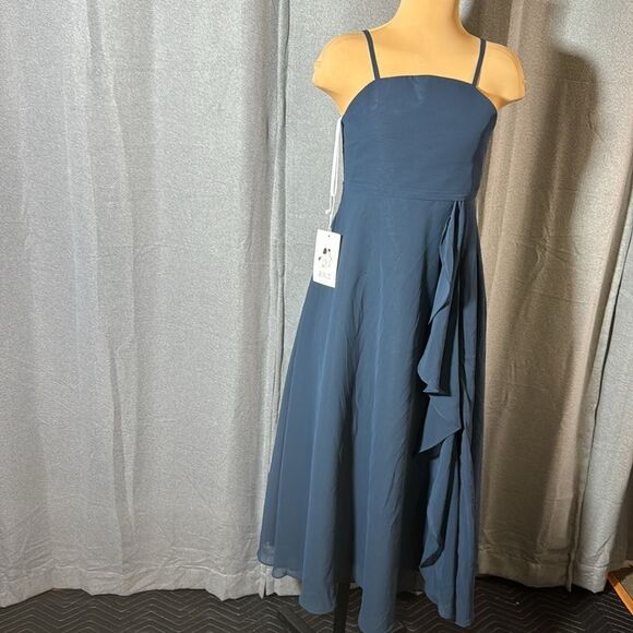 B X Z Elegant Blue Sleeveless Dress - Picture 12 of 12